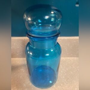 Vintage apothecary jar with bubble lid made in Belgium